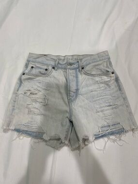 American Eagle Outfitters Light Wash Distressed Denim Shorts